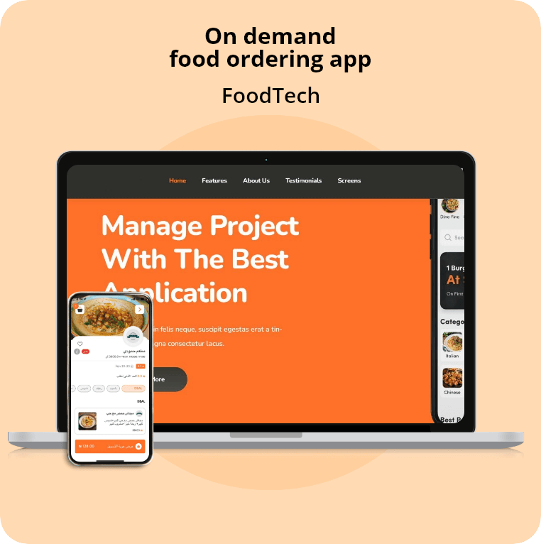On demand food ordering app